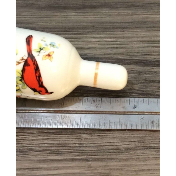 Porcelain 3.75" Hand Bell Cardinal & Butterflies on Branch Porcelain Clapper - Picture 5 of 6